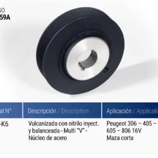 POLea  cigüeñal  Peugeot  P 306 NUCLEO DE ACERO  codigo PC0059A 0515K6