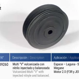 POLea  cigüeñal  Renault   RENAULT MEGANE-LAGUNA 2000 MULTI V   codigo PC0062