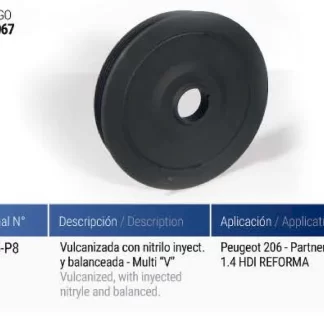 POLea  cigüeñal  Peugeot  PEUGEOT 206 - PARTNER 1.4 HDI sin valanciador armonico   codigo PC0067 0515p8 / 0515v7
