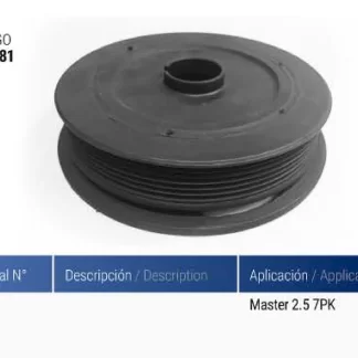 POLea  cigüeñal  Renault   RENAULT MASTER 2.5 TURBO DIESEL 7 PK  codigo PC0081