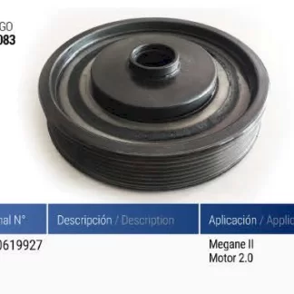 POLea  cigüeñal  Renault   RENAULT MEGANE 2 MOTOR 2000 ( 8200619927 )  codigo PC0083