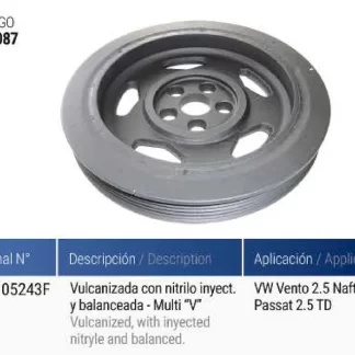 POLea cigüeñal VW VW VENTO-PASSAT 2.5 D codigo PC0087