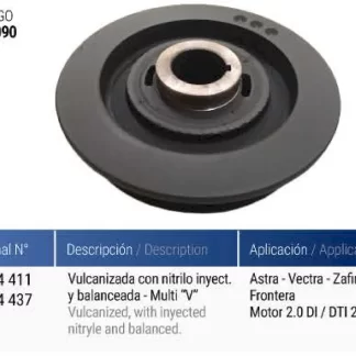 polea cigueñal CHEVROLET  CHEVROLET  CHEVROLET ASTRA - VECTRA 2.0 diesel   codigo PC0090