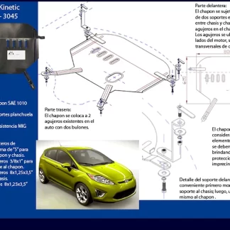 CUBRE CARTER - Ford Fiesta -( - Kinetic  ) motor Todos  (codigo 580-3045 ) (AÑO  2010>>)