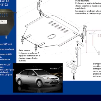 CUBRE CARTER - Ford Focus -( - Exe  ) motor 1.6  (codigo 580-3122 ) (AÑO  2008 - 2011)