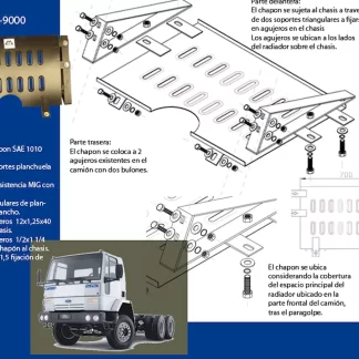 CUBRE CARTER - Ford Cargo  -( - C1317/C1517/C2632  ) motor Todos  (codigo 580-9000 ) (AÑO  1996-2011)