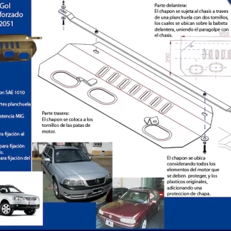 CUBRE CARTER - VW Gol IV -( - Cubre Radiador e Hidrau.  ) motor 1.6 - 1.9  (codigo 680-2051 ) (AÑO  2005>>)