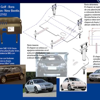 CUBRE CARTER - VW Golf - VW Bora - VW New Bettle -( - MK4  ) motor 1.6-2.0-1.8T-Tdi  (codigo 680-2102 ) (AÑO  1999>>)