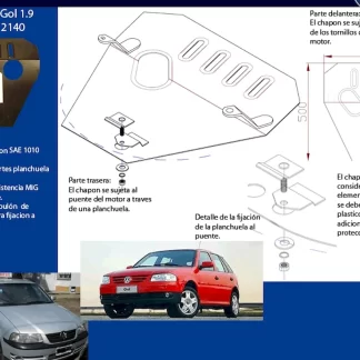 CUBRE CARTER - VW Gol -( - Diesel  ) motor 1.9   (codigo 680-2140 ) (AÑO  )