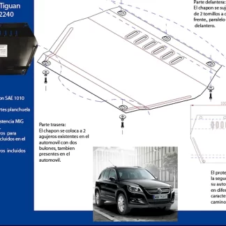 CUBRE CARTER - VW Tiguan -( - ) motor Nafta (codigo 680-2240 ) (AÑO 2009>>)